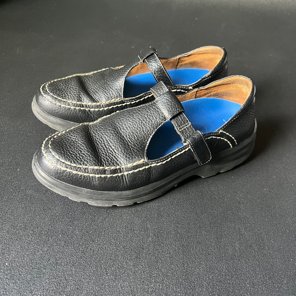 Dr. Comfort Lulu 4610 Black Leather Mary Jane T-Strap Shoes Womens 8.5 M Comfort